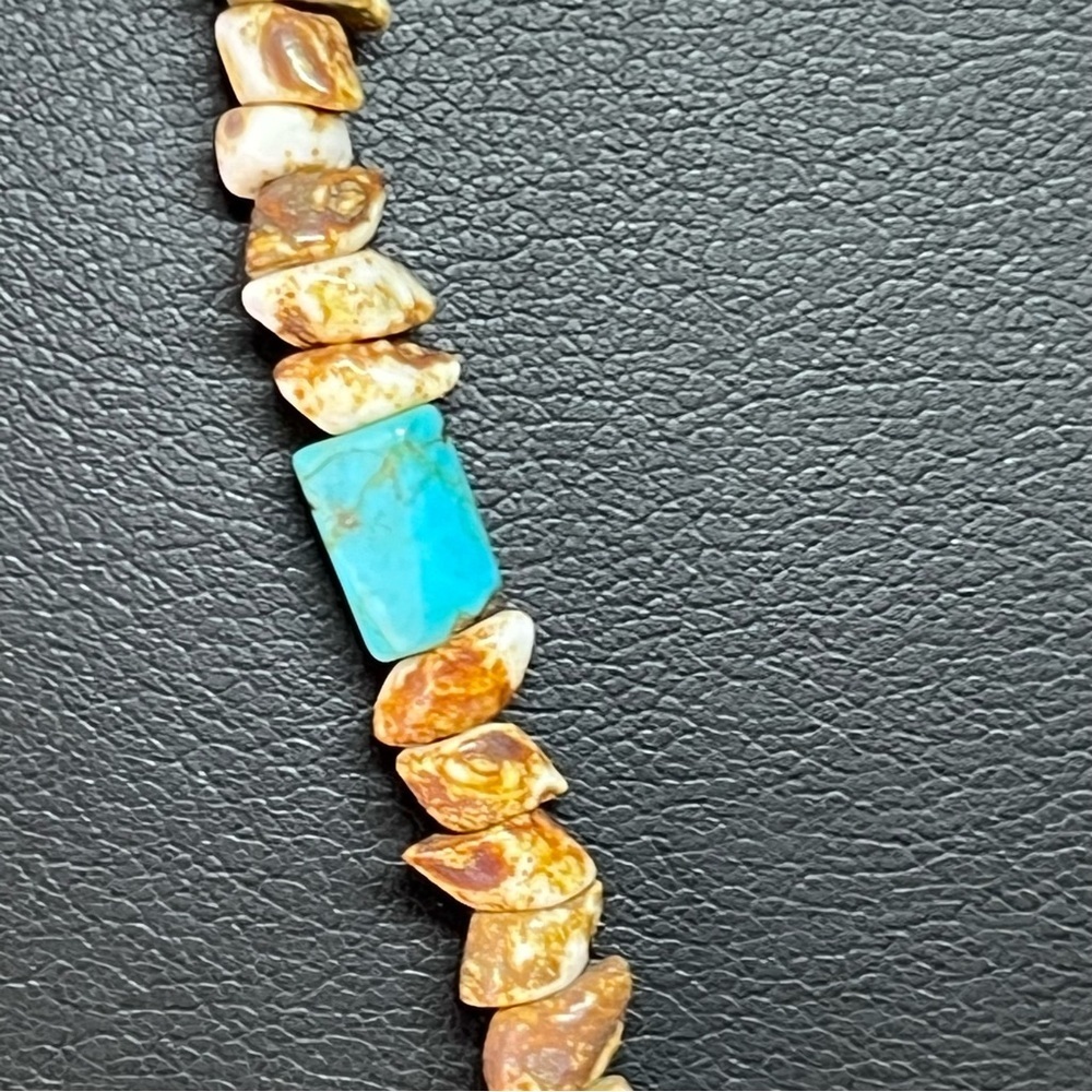 VTG Southwestern Stone Beaded Turquoise Necklace 24" - Picture 4 of 11